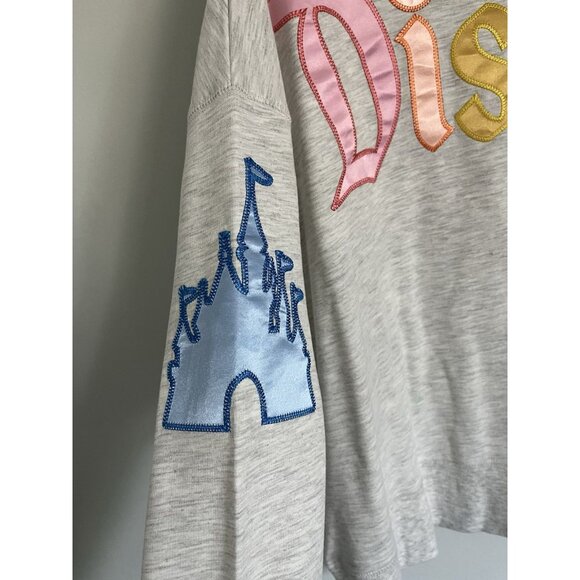 Disneyland Pastel Stitched Letter Crewneck Size XL Cropped - Picture 3 of 4